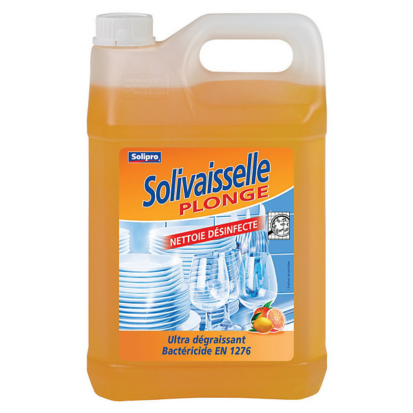 Liquide vaisselle désinfectant Solivaisselle Solipro agrumes 5 L