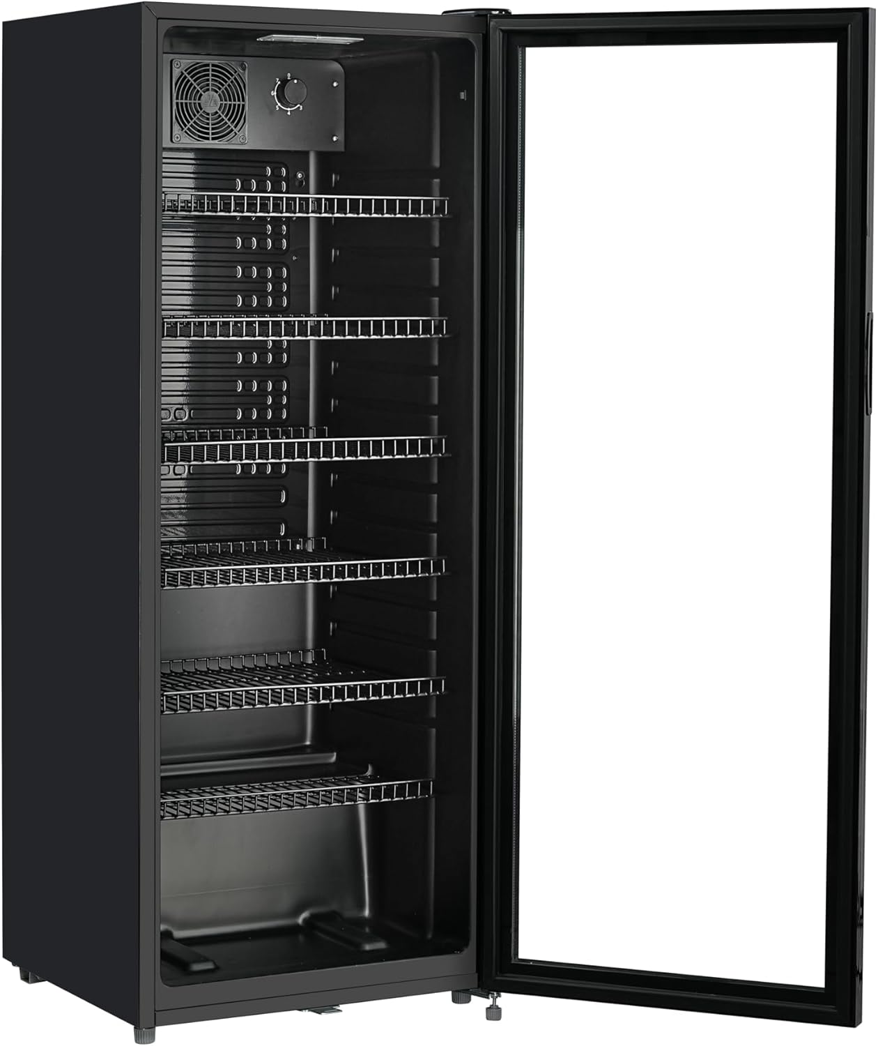METRO Professional Getränkekühlschrank GSC4240B, 237 L, 110 W, 6 verstellbaren Einlegeböden, LED-Innenbeleuchtung, schwarz