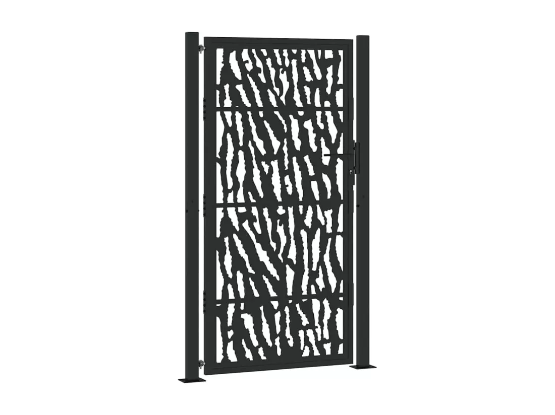 Portail de jardin noir 105x180 cm acier conception de tracés