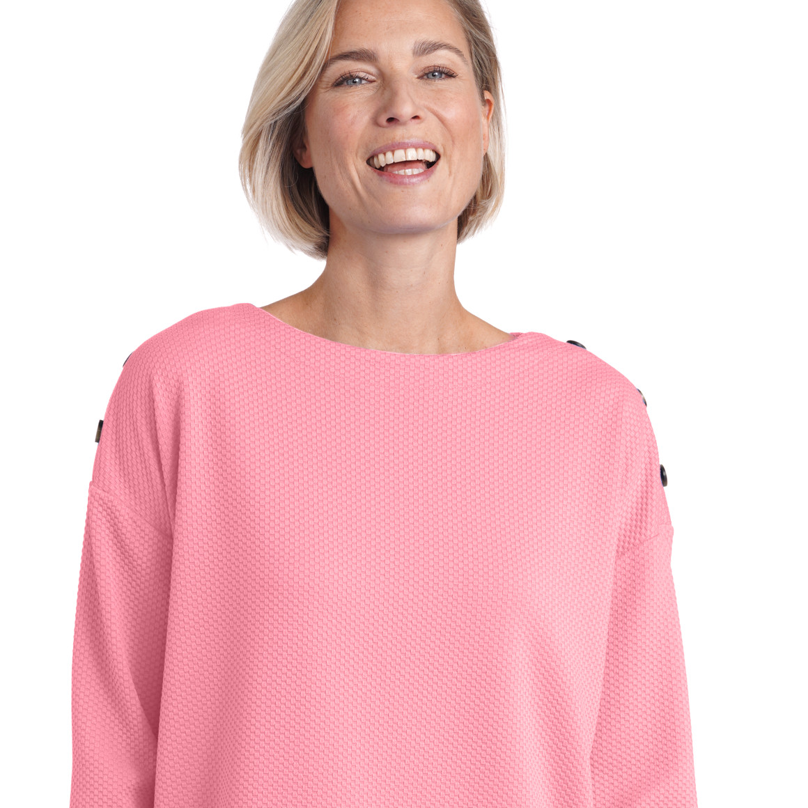 Damen Sweatshirt mit Struktur rosa