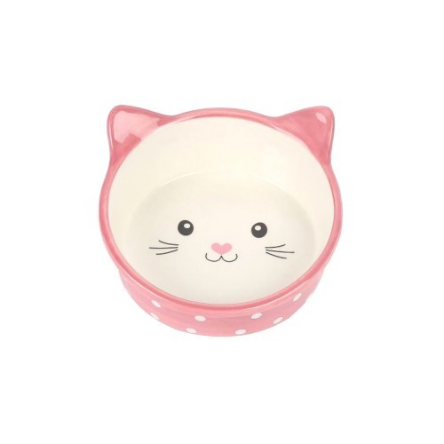 comedouro e bebedouro para gatos com bolinhas azuis