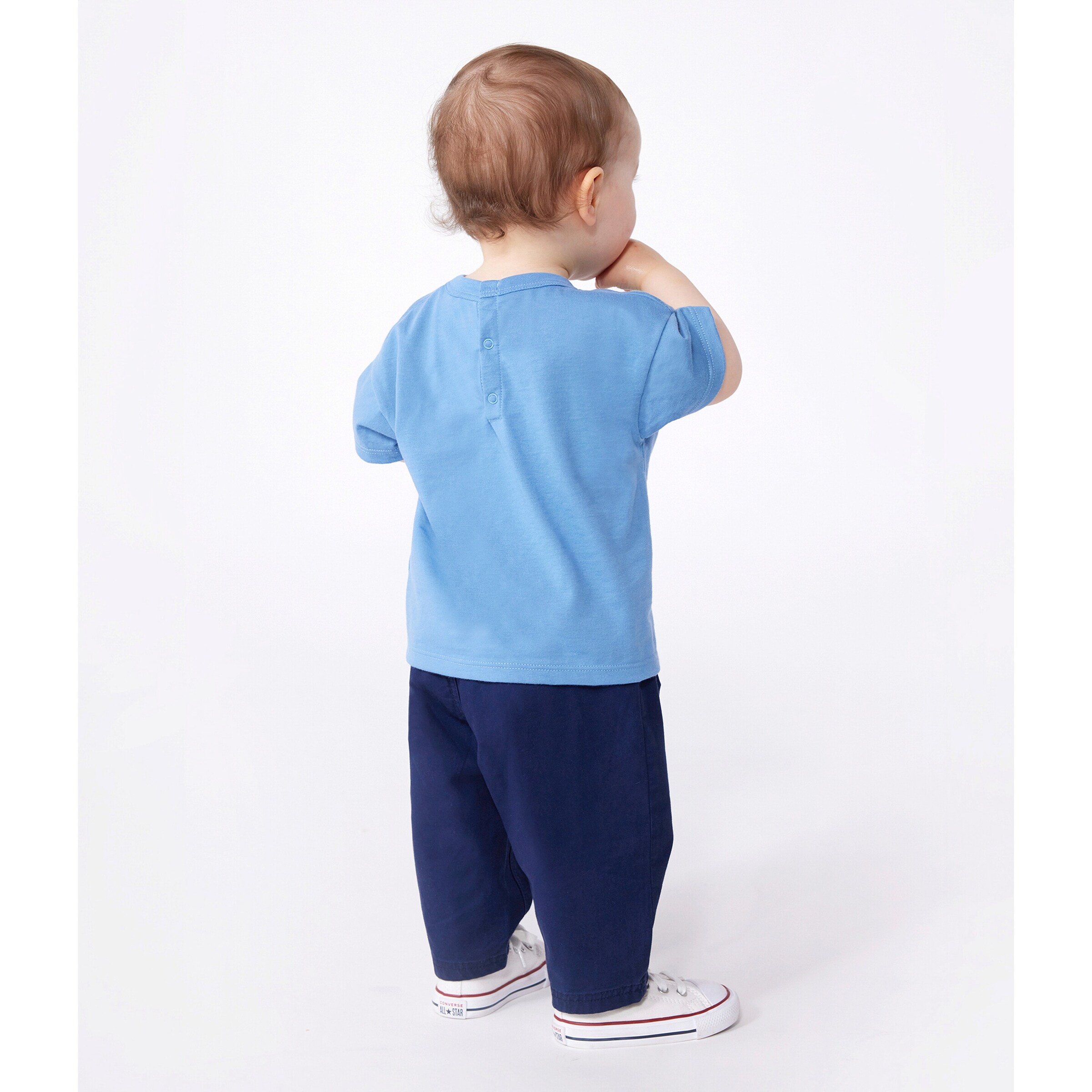 Petit Bateau T-Shirt Vogel hellblau/gelb