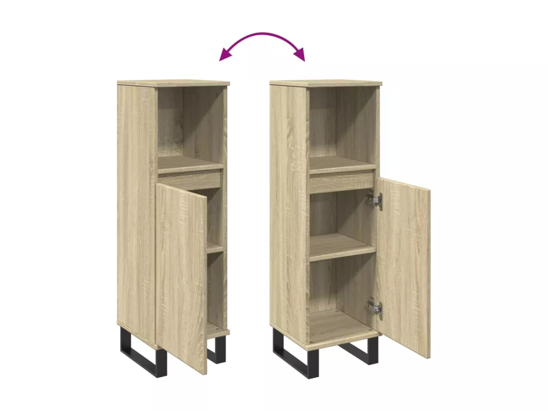 Armoire salle de bain chêne sonoma 30x30x100 cm