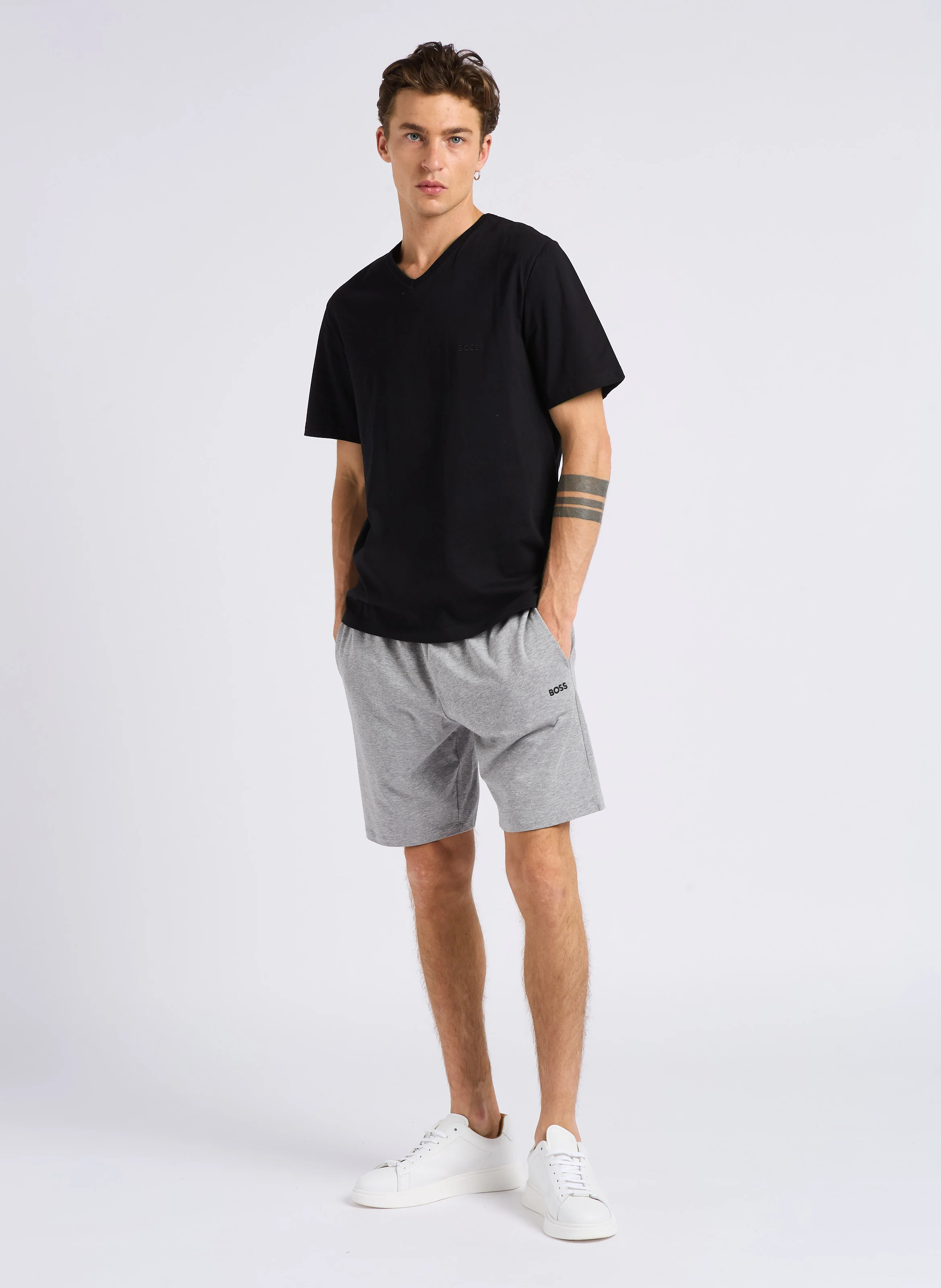 Short de pyjama en coton mélangé | Argent