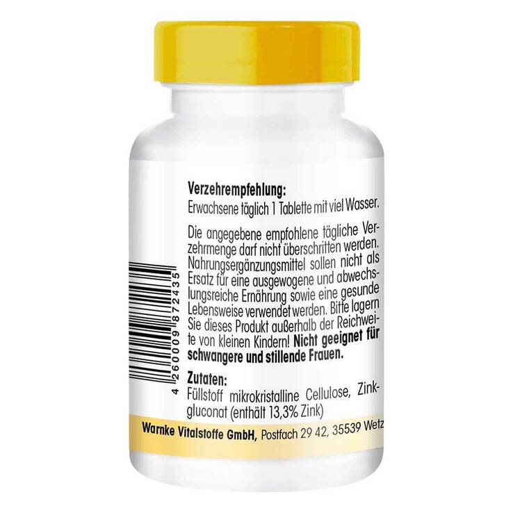 Zink 15 mg Tabletten, 100 St