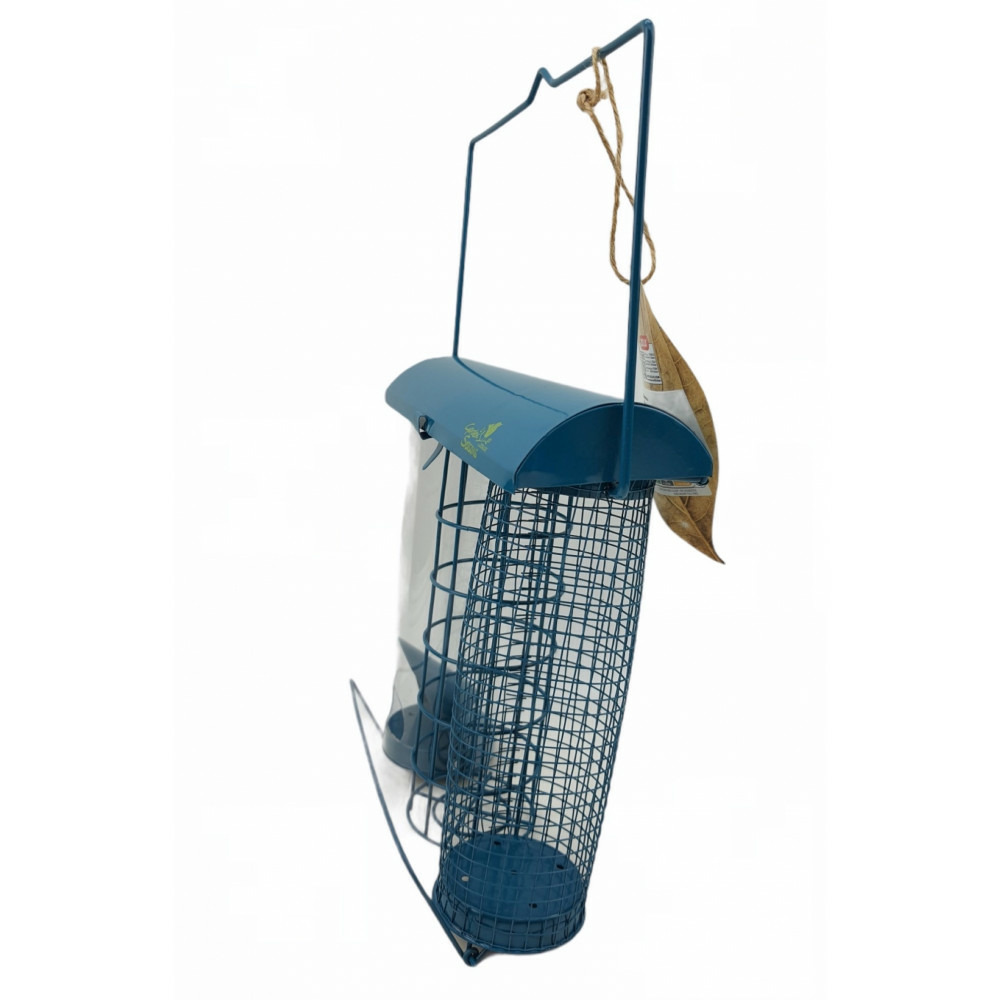 Mangeoire trio azur. 20 x 9 x hauteur 22.5 cm . Pour oiseaux