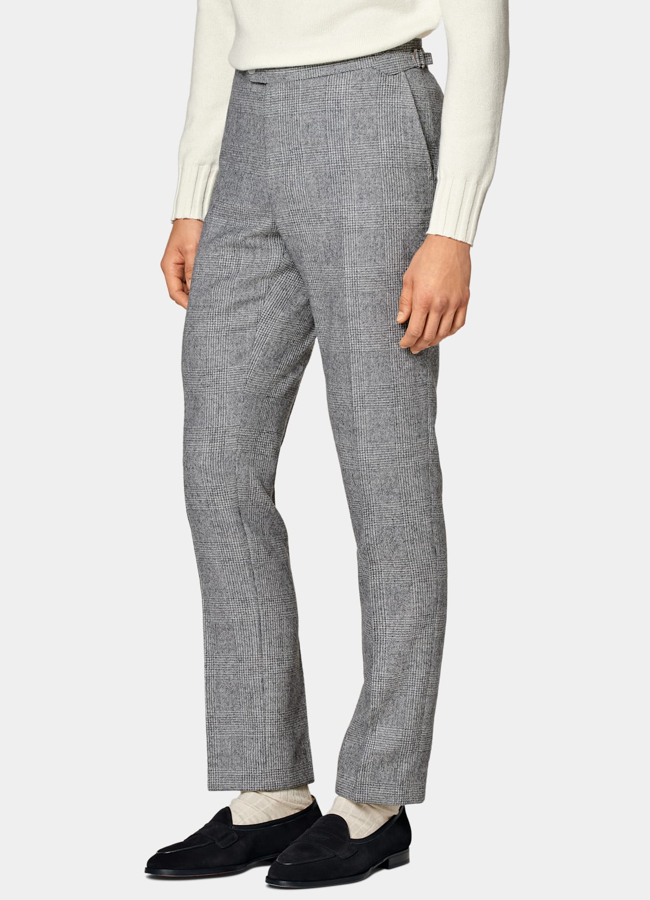 Costume Havana coupe Tailored gris clair à carreaux
