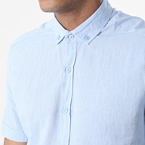 Chemise A Manches Courtes JMC-853 Bleu Clair Chiné