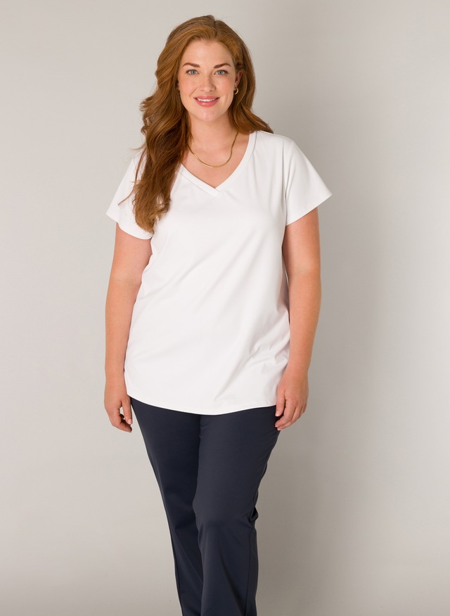 Base Level Curvy V-Shirt »Lilly«, mit Stretch