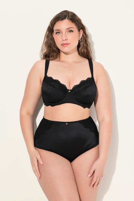 Bügel-BH, ohne Softcups, Satin, Spitze, Cup C - F