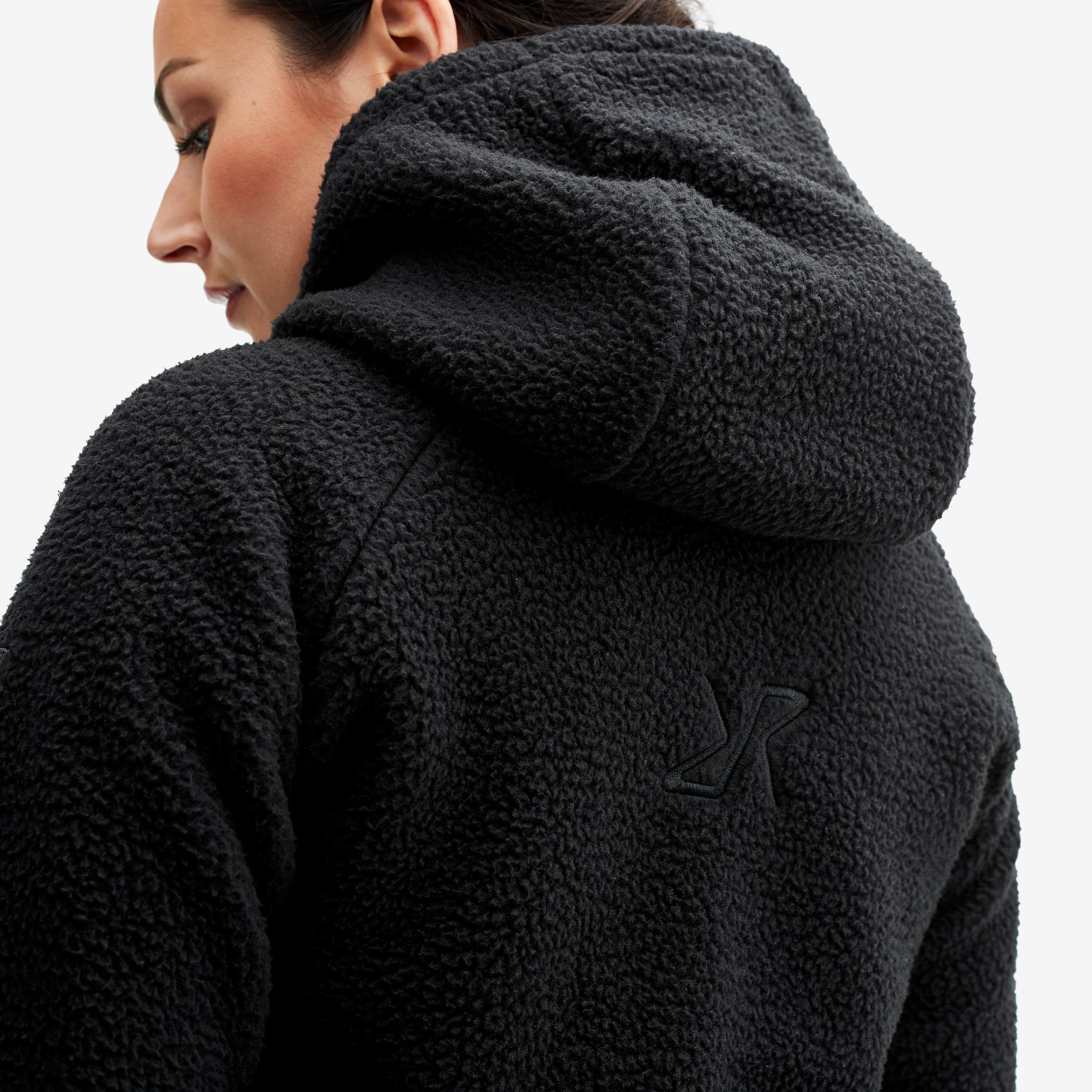 Sherpa Hoodie Dame Caviar