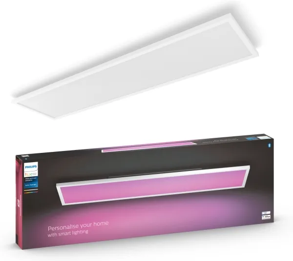 Philips Hue White and Color Ambiance Surimu - Loftslyspanel - LED - 1200 x 300 mm - 60 W (tilsvarende 100 W) - 16 millioner farver/varmt til køligt hvidt lys - 2000-6500 K - rektangel - hvid