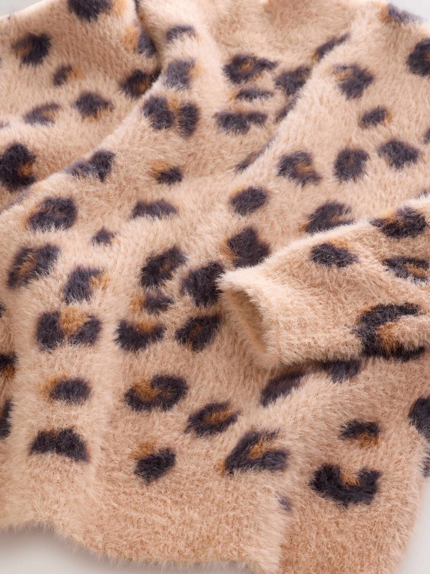 Luipaardprint - Fluffy trui (3 - 16 jr)