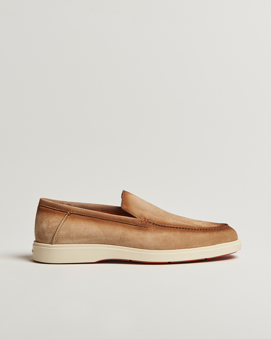 Santoni Detroit Loafers Beige Suede