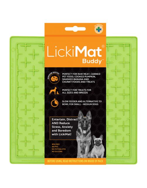 Lickimat Buddy Treat - Slowfeeder Voermat Appelgroen - Hondenvoerbak