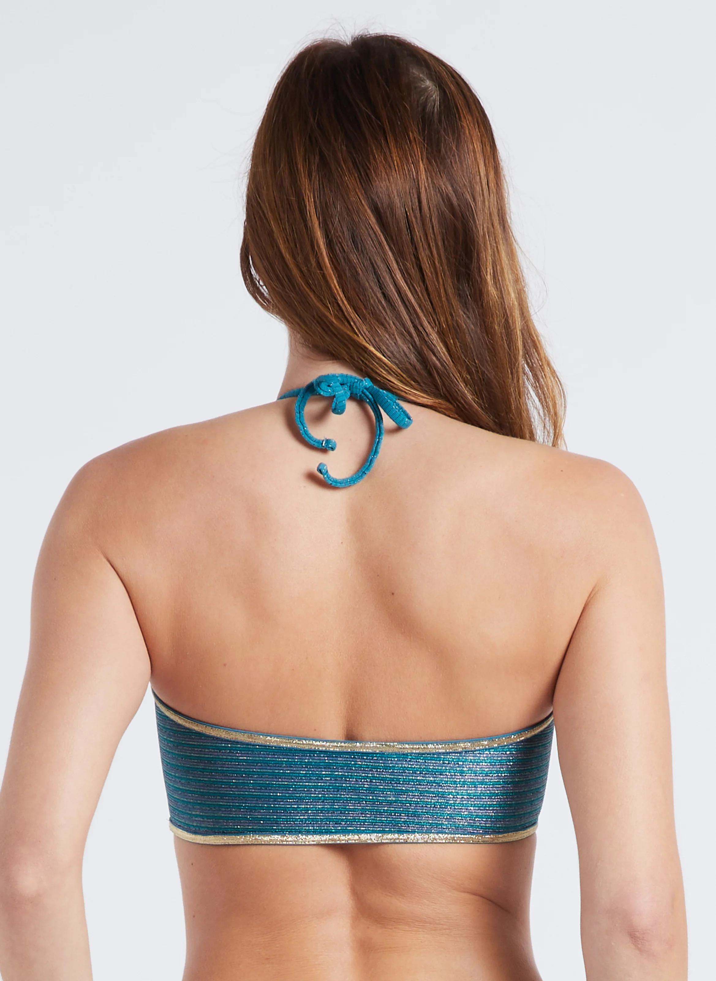 YAS - Haut de bikini bandeau texturé | Bleu