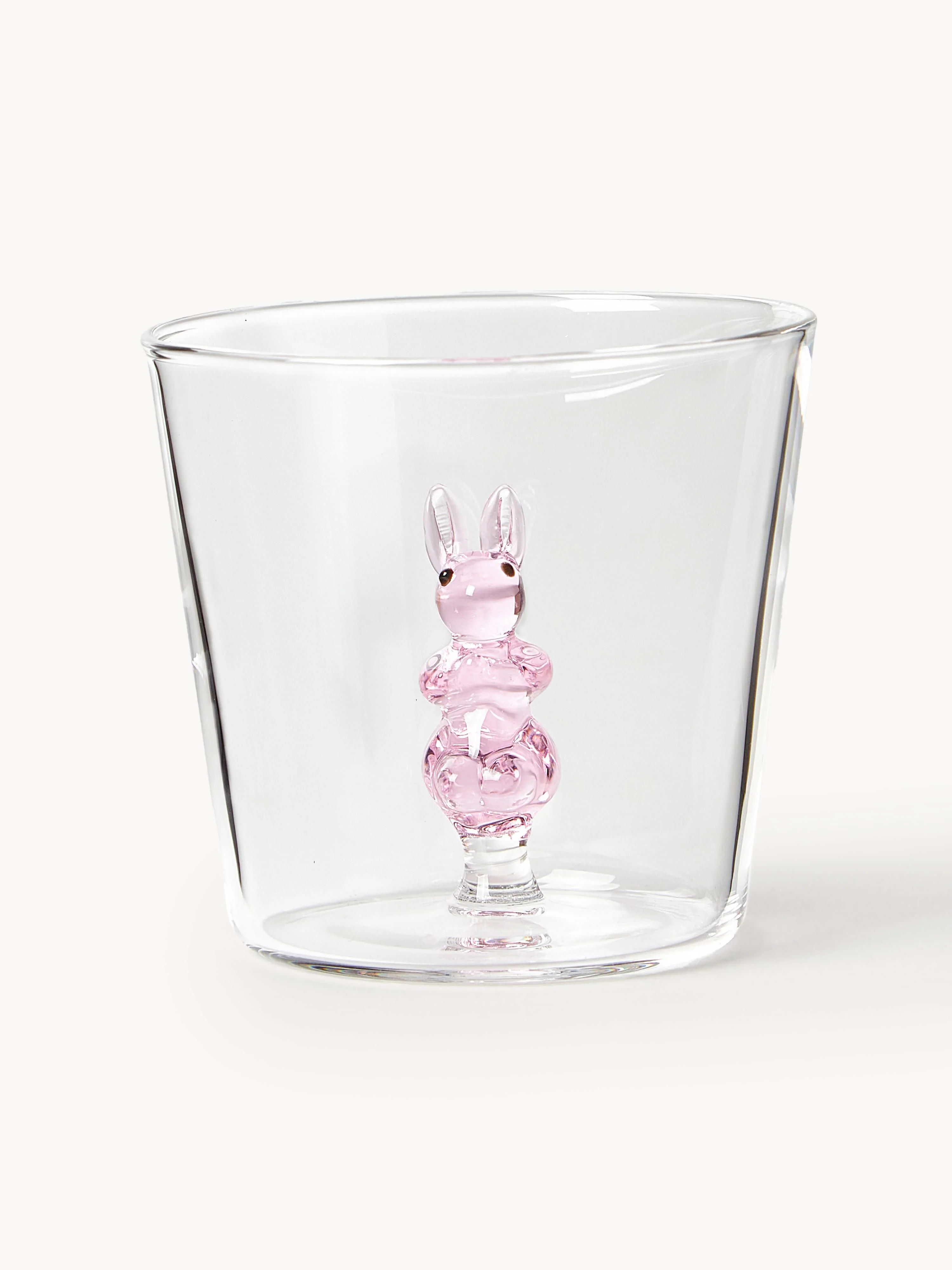 Handgemaakte waterglazen Animal Farm van borosilicaatglas, 6 stuks
