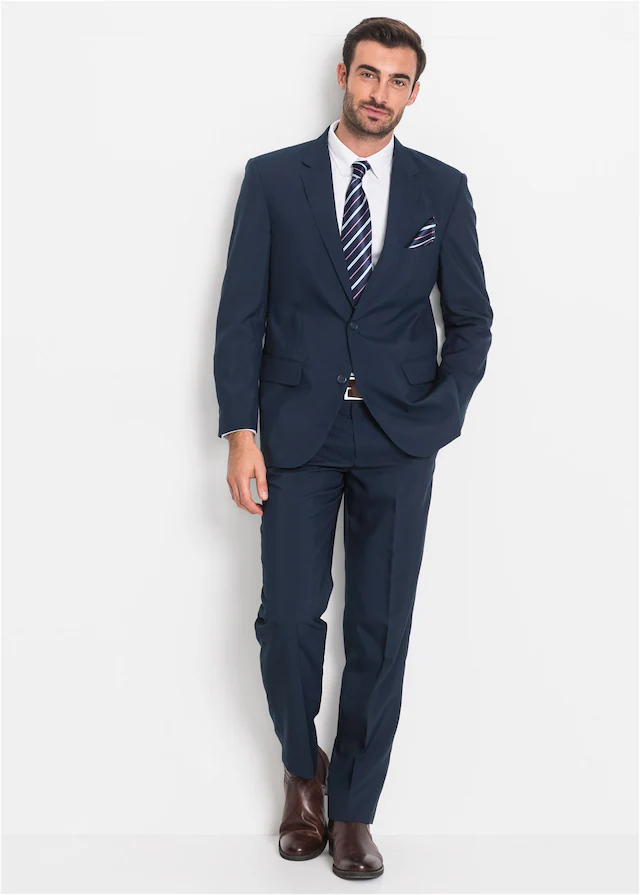 bonprix Anzug »Anzug (2-tlg. Set), Regular Fit« Set, 2 Stk. tlg. regular fit