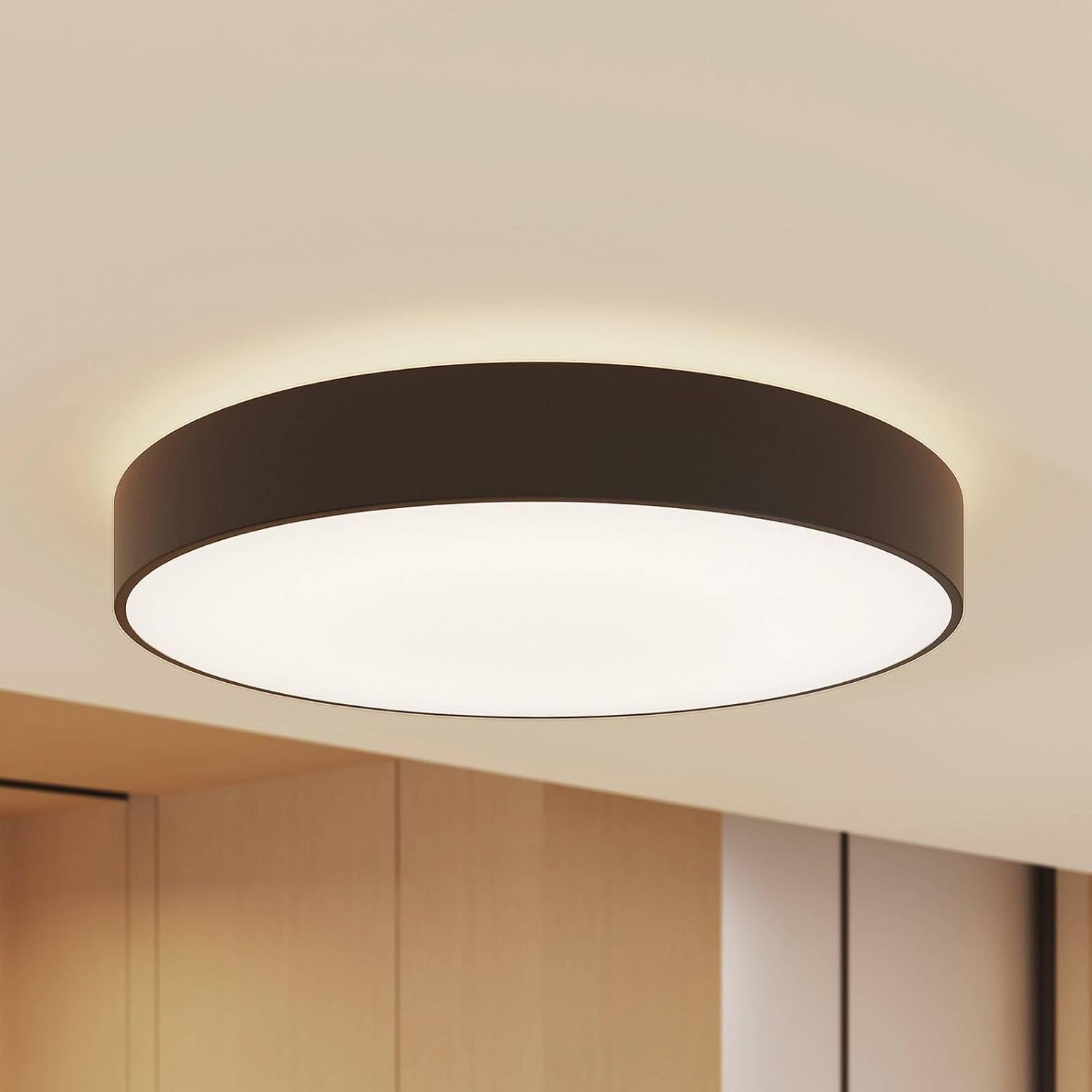 Arcchio LED Deckenleuchte Vanida (Modern) in Schwarz aus Aluminium (1 flammig,) - Lampe Deckenlampe Küchenleuchte