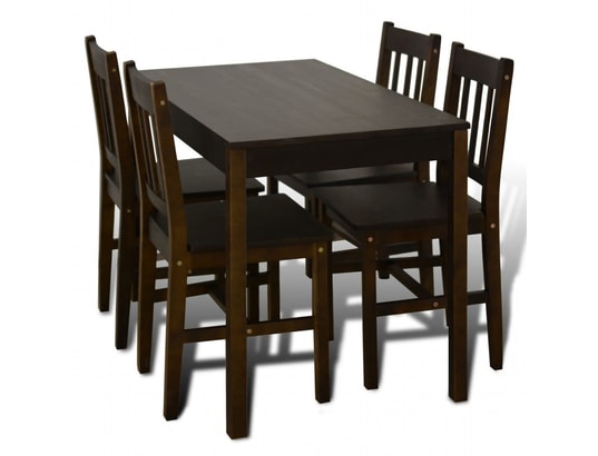 VIDAXL - Ensemble table et chaises Table de salle à manger avec 4 chaises marron