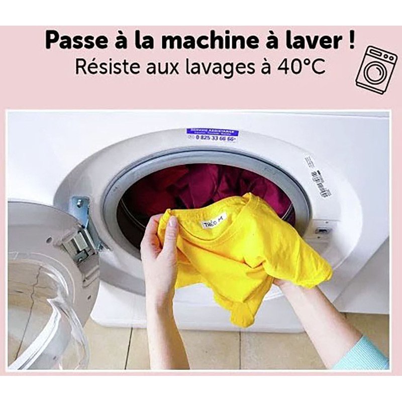 Etiquettes vêtements autocollantes Avery 45 x 13 mm blanche - Blister de 36