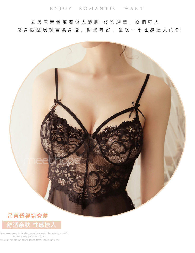 Momilove - Set: Kanten slipjurk + string