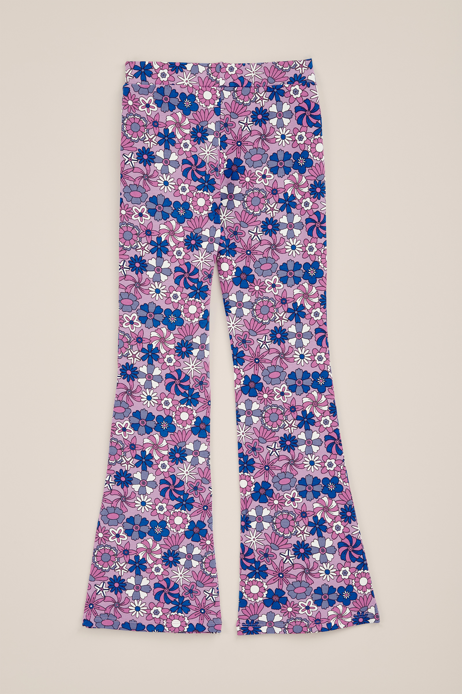 Meisjes flared legging met dessin WE Fashion Paars