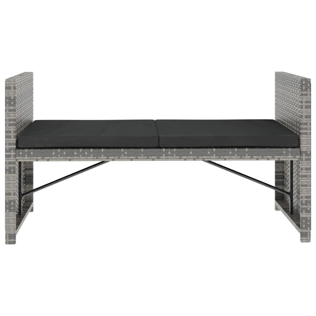 Salon de jardin meuble d'extérieur ensemble de mobilier 5 pièces avec coussins résine tressée gris