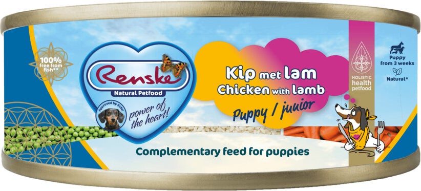 Renske hondenvoer kip met lam puppy/junior 95 gram
