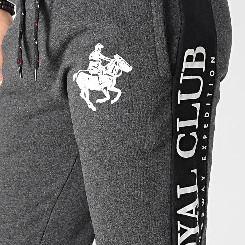 Pantalon Jogging A Bandes Mahorse Gris Anthracite Chiné