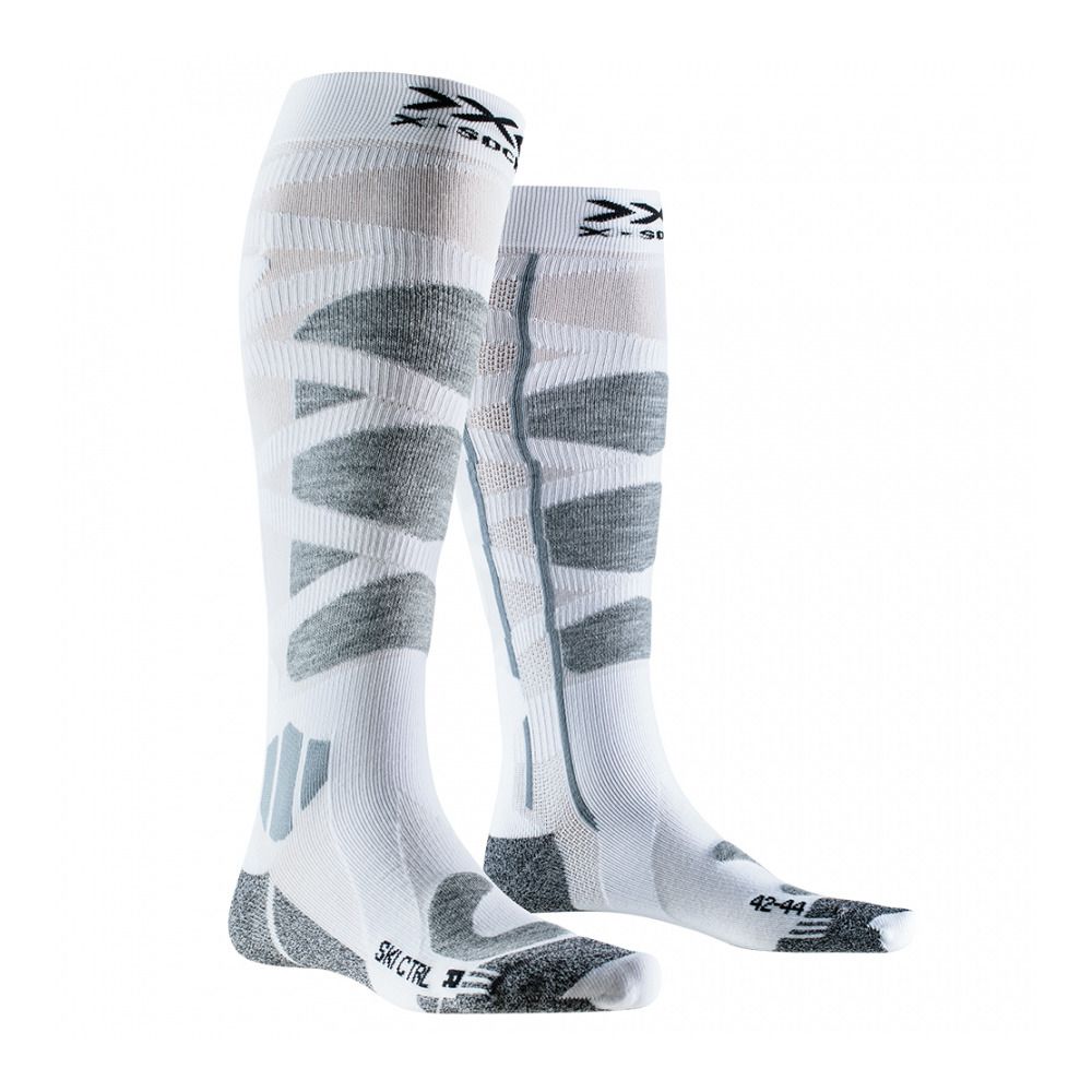 X-Socks SKI CONTROL 4.0 - Chaussettes arctic white/pearl grey