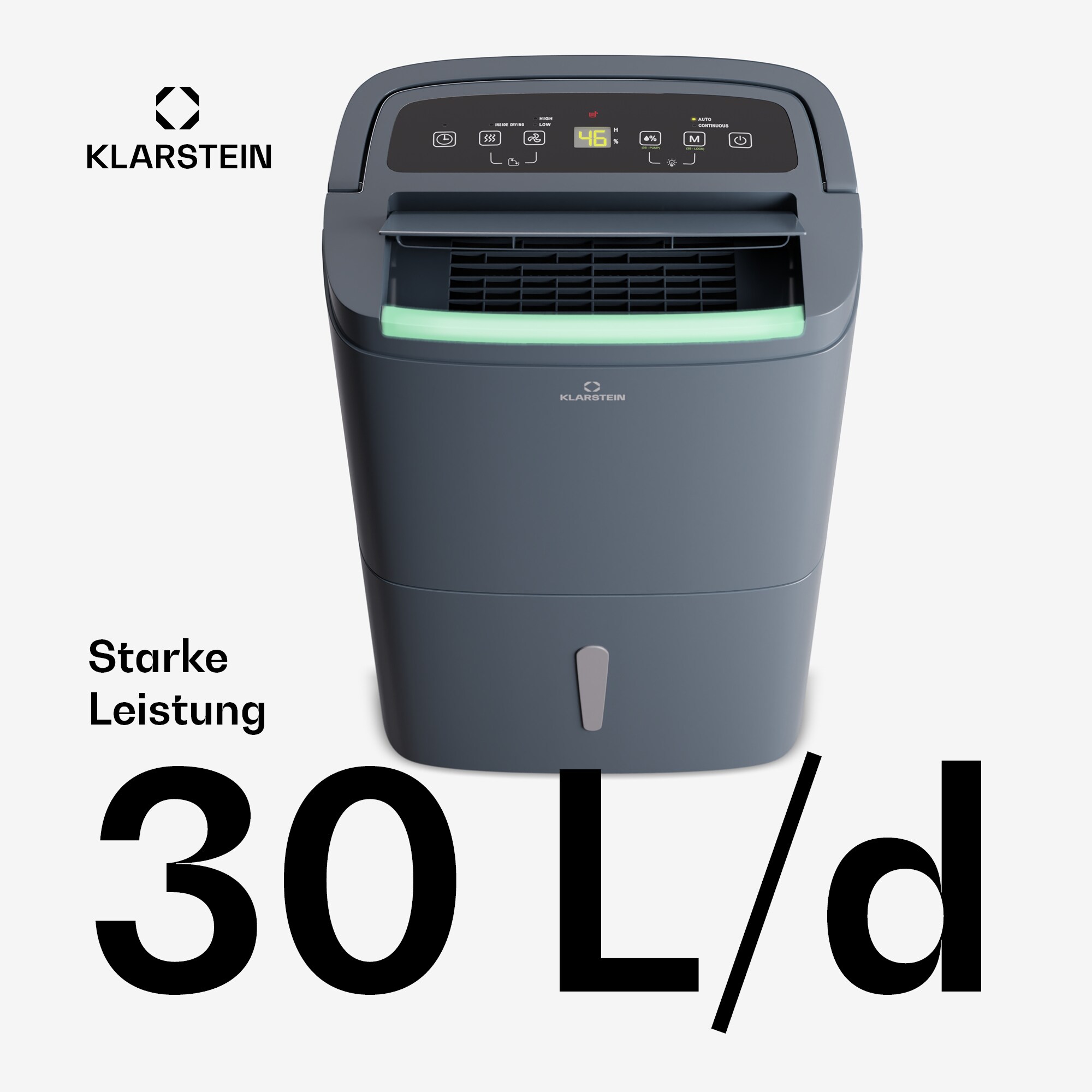 DryFy Connect 30 Luftentfeuchter WiFi Kompression 30l/d 25-30m² Anthrazit 30l/24h