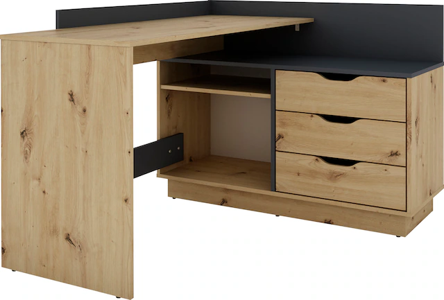 byLIVING Eckschreibtisch »Bern« mit viel Stauraum, Breite 129 cm, rechts oder links montierbar