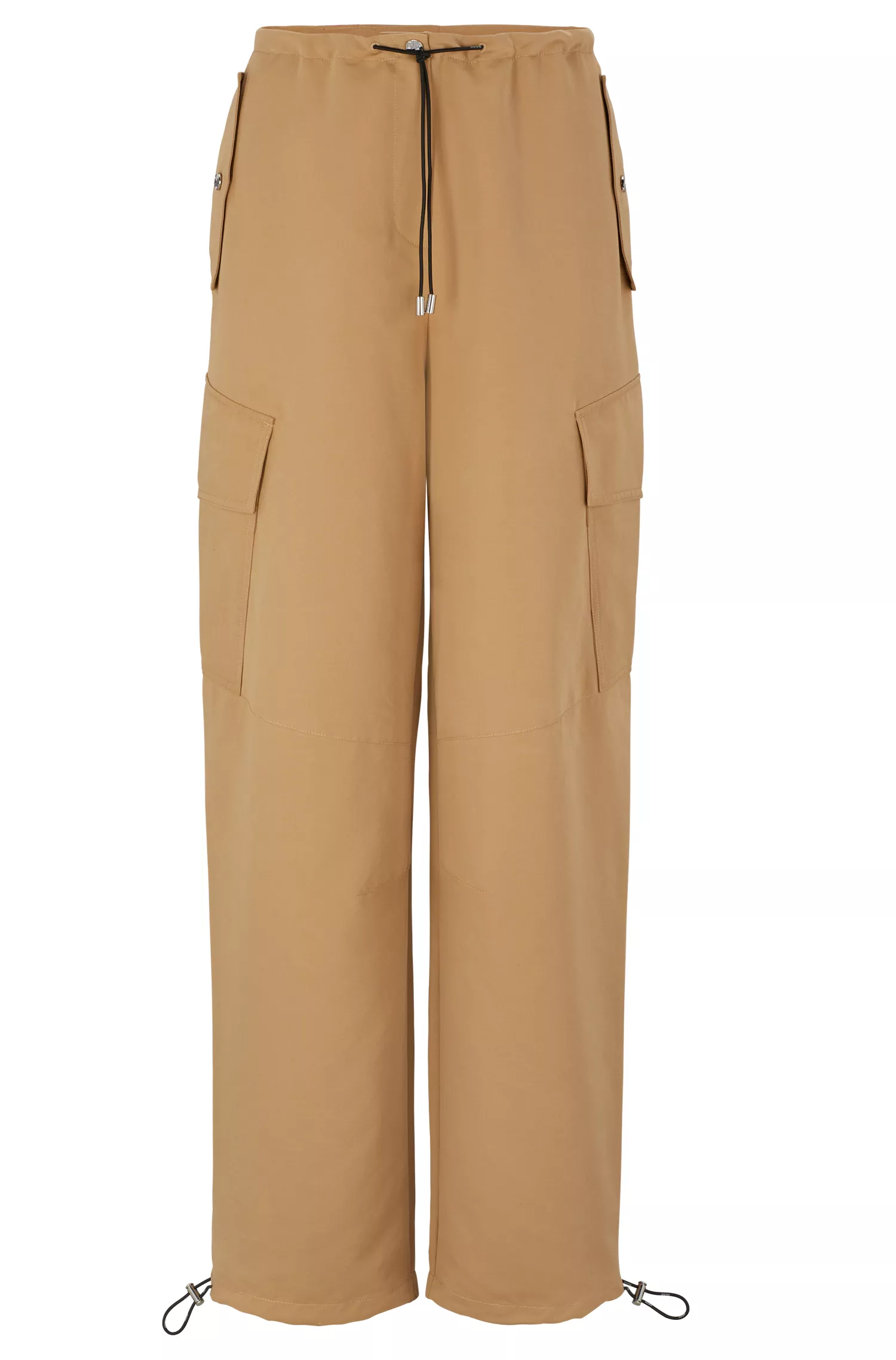 Calça cargo HUGO vermelha de pernas largas com modelagem folgada.