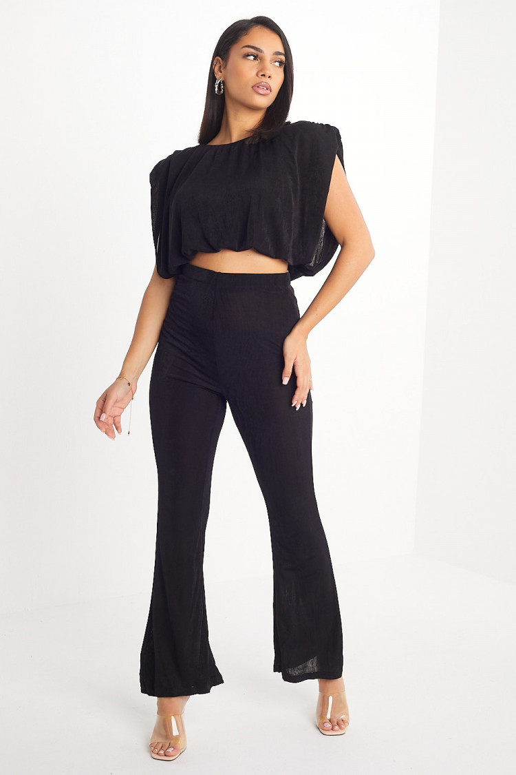 Ensemble 2 pièces top + pantalon noir