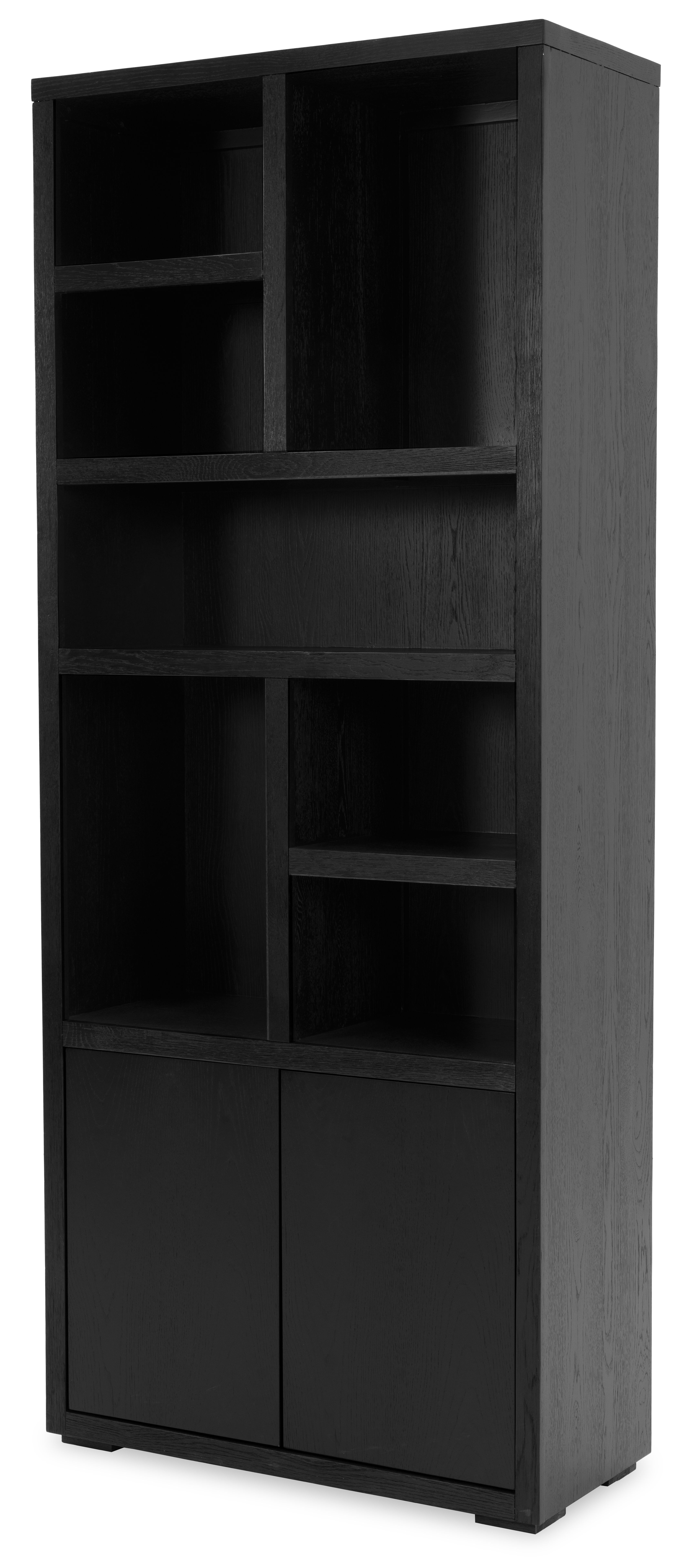 Vakkenkast zwart Velori B90 x D40 x H220 cm