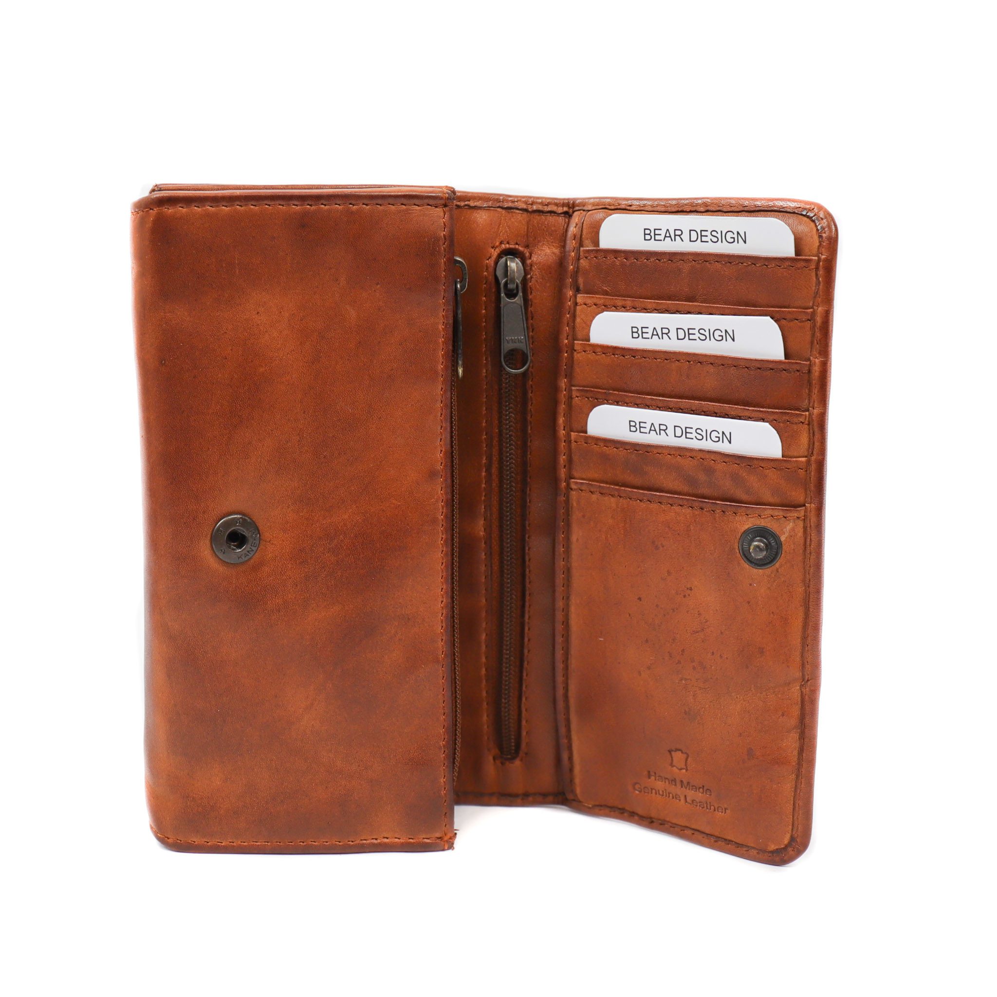 Bear Design Cow Lavato Portemonnee Noor Cognac CL9918 RFID
