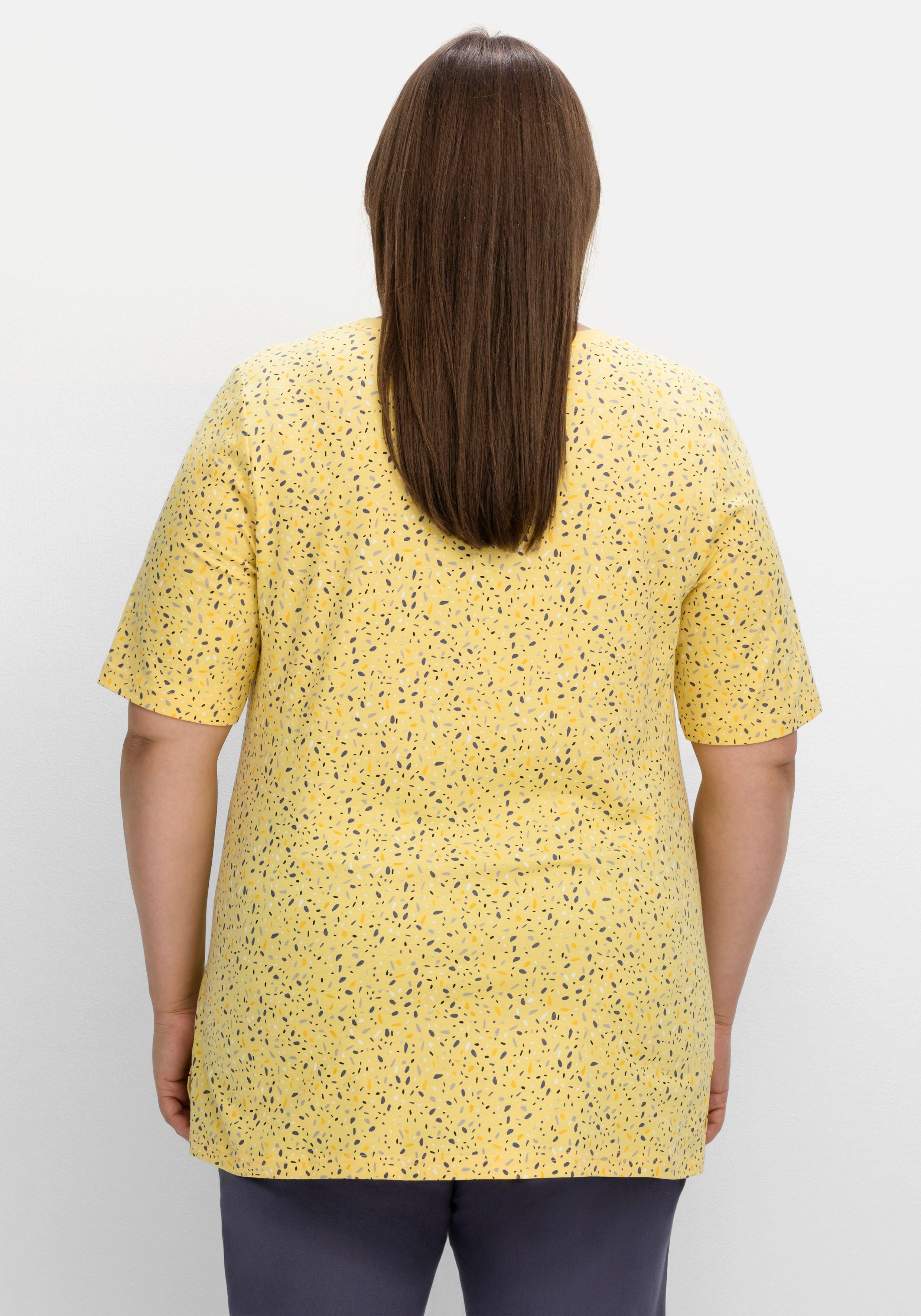 Shirt mit Minimal-Alloverdruck, in leichter A-Linie