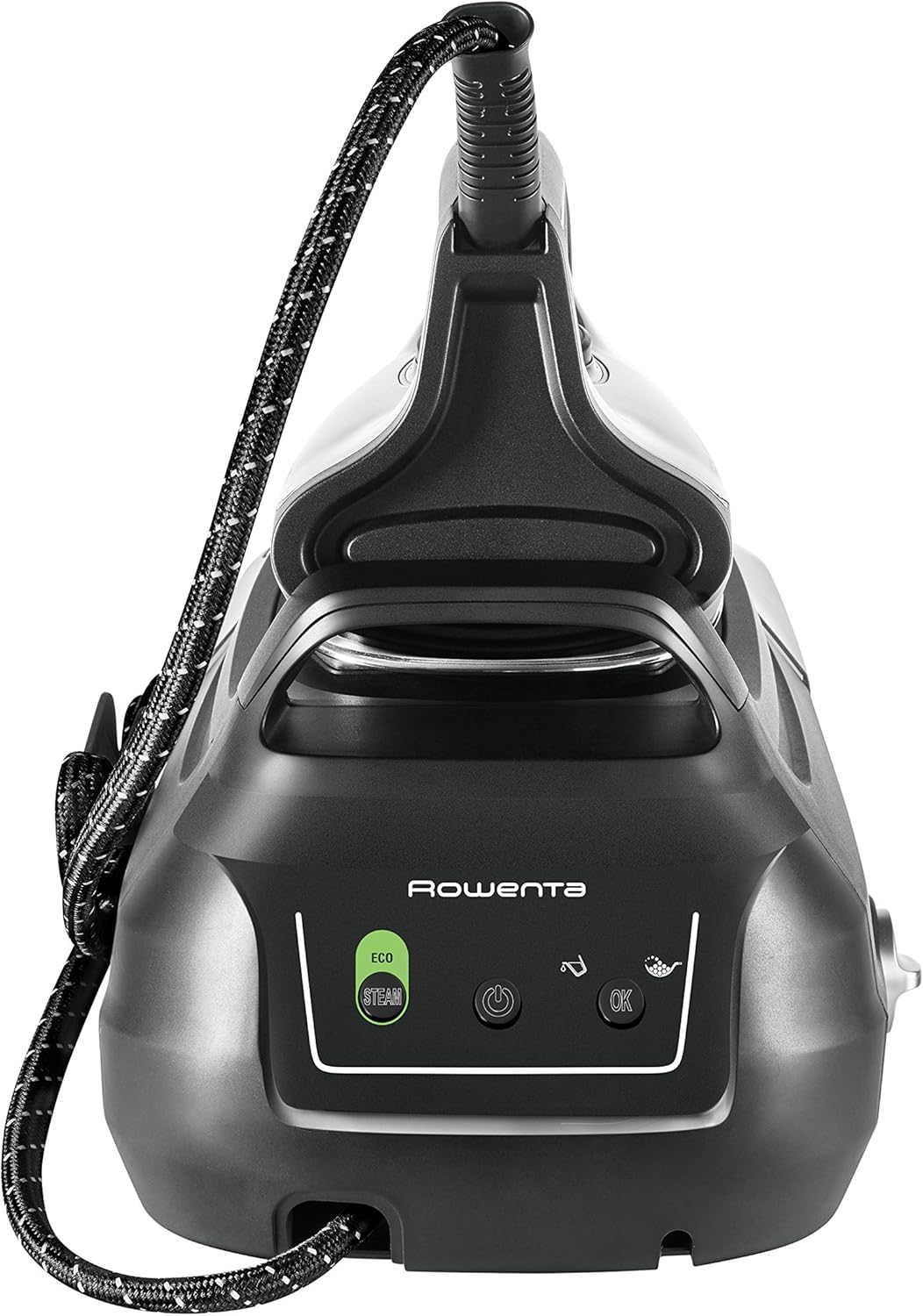 Rowenta Perfect Steam Pro Dampfbügelstation, 2400 W, Dauerdampfmenge 120 g/Min, extra Dampfstoß 430 g/min, Eco-Funktion, 1100 ml abnehmbarer Wassertank, Schwarz, DG8622
