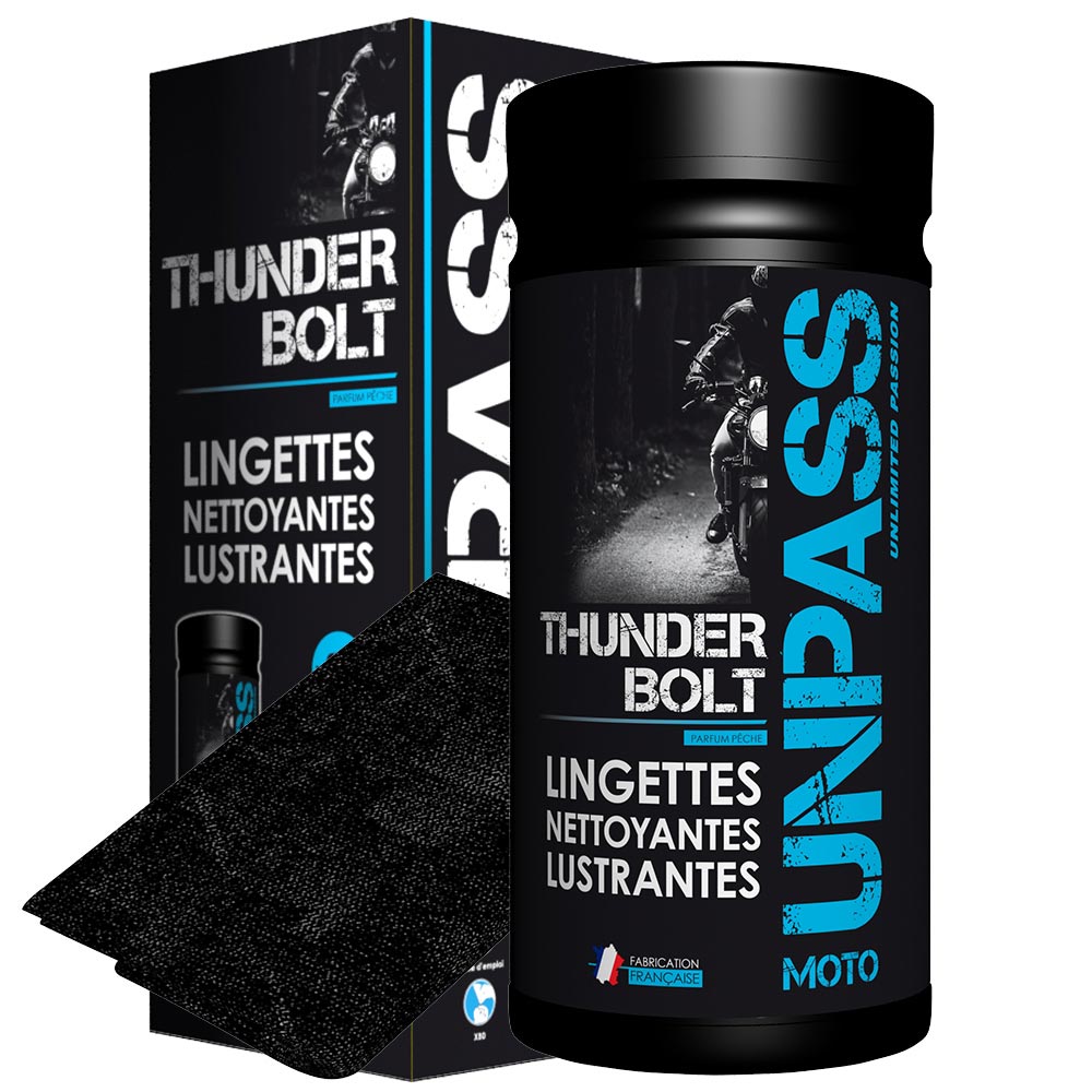 Unpass - Thunderbolt - Lingettes nettoyantes lustrantes + microfibre en étui
