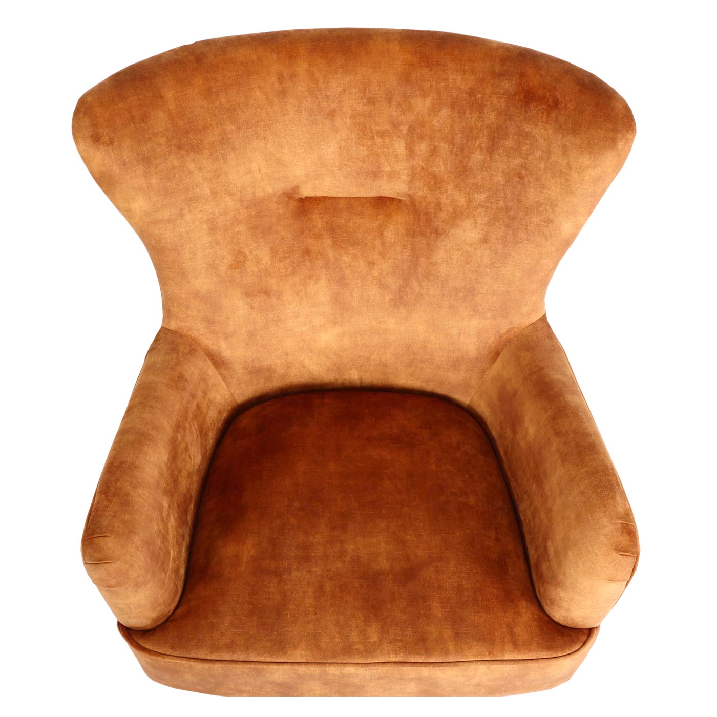 Lounge-Sessel MCW-L63, Cocktailsessel Polstersessel Relaxsessel, drehbar, vintage Samt Metall ~ gold-braun