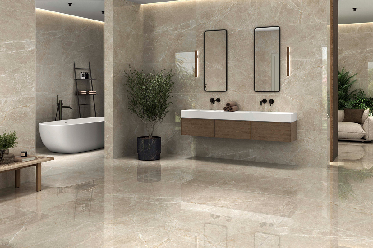 Jabo Syrah Ivory keramische vloertegel 60x120cm gerectificeerd