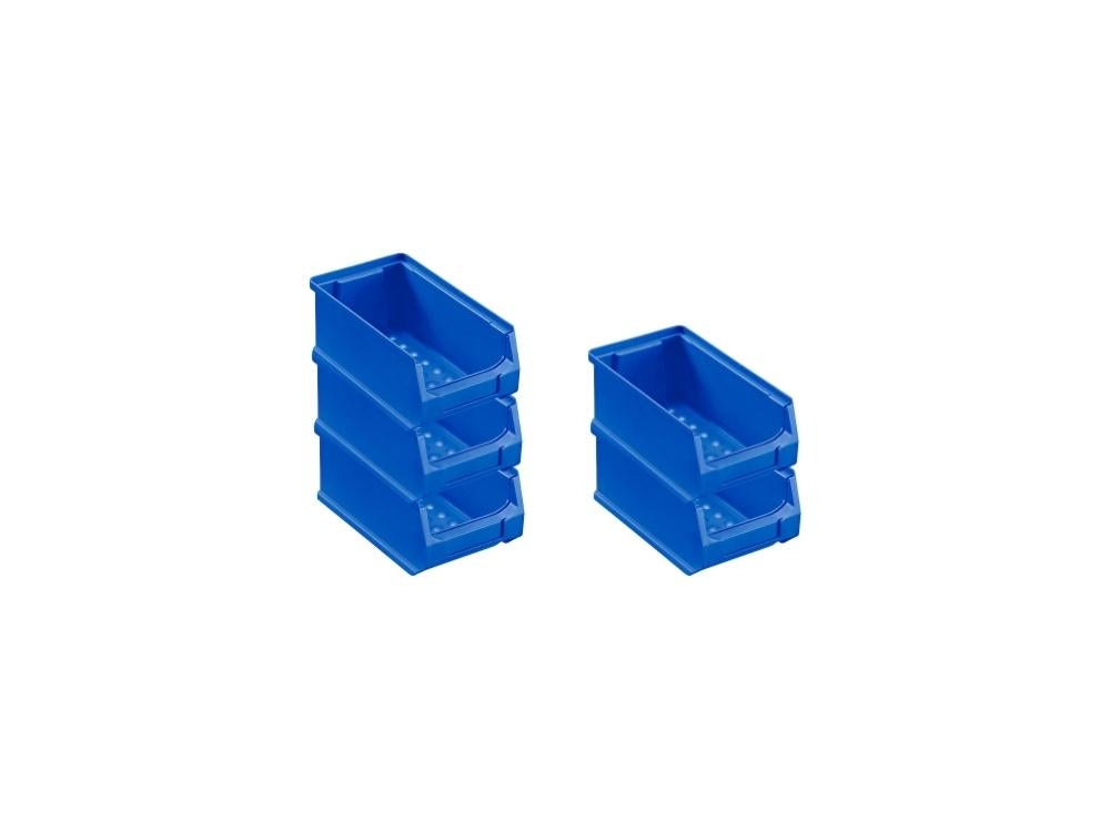 PROREGAL Value Pack 5x Blauwe Opbergdoos 2,0 HxBxD 7,5 x 10 x 17,5 cm 0,8 Liter Opbergcontainer