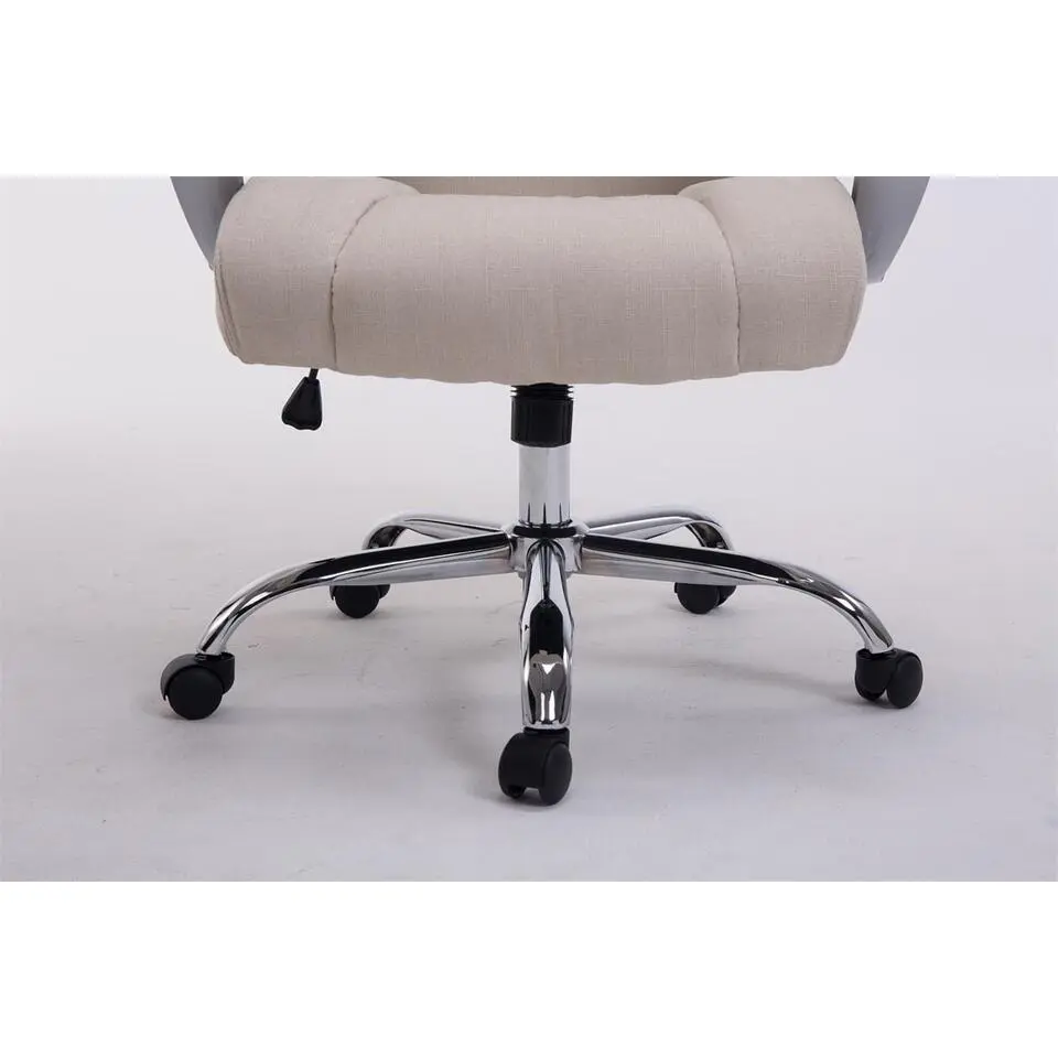 CLP Bureaustoel XL Apoll chroom Frame - Stof - creme