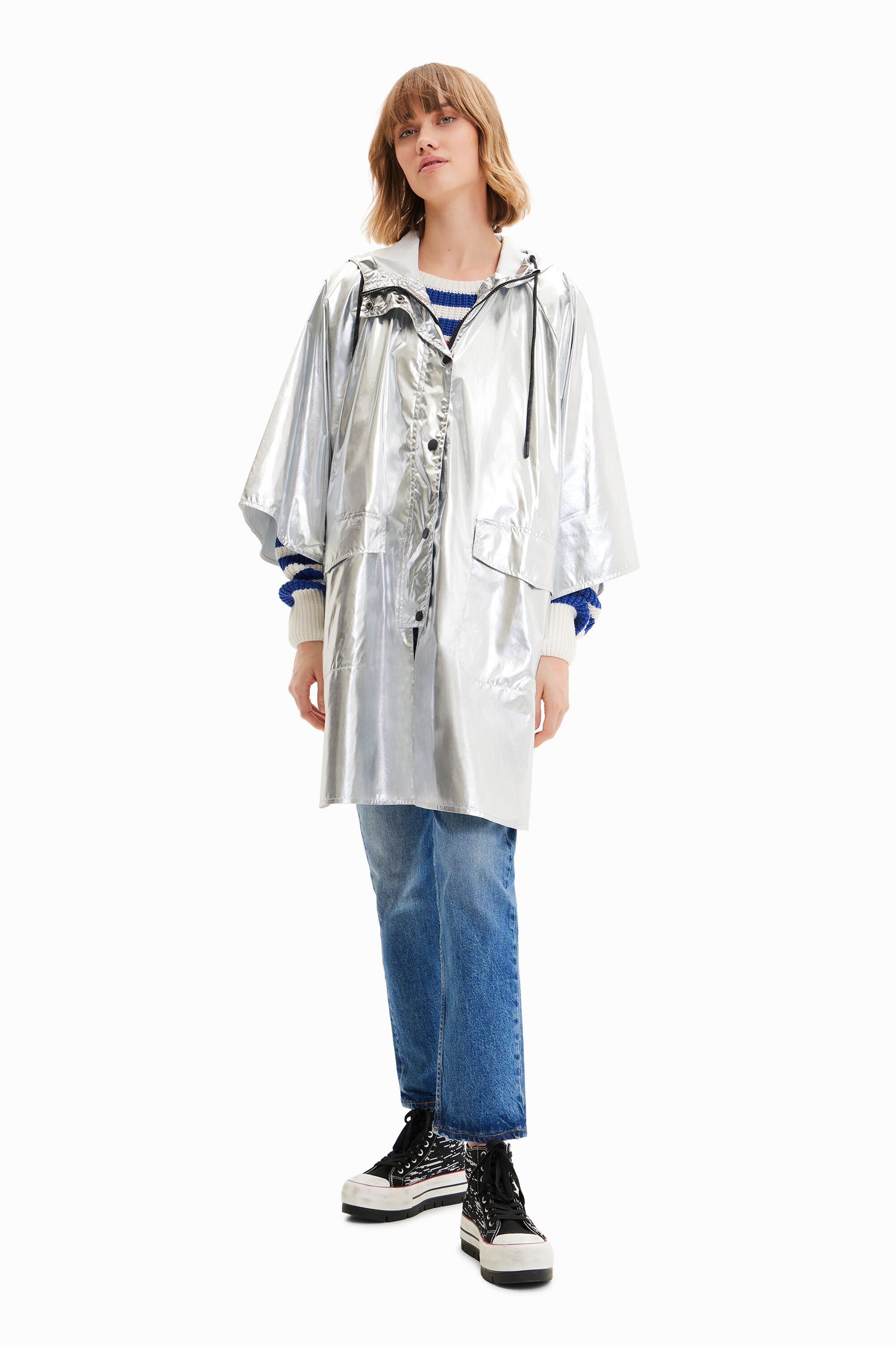 Imperméable lamé métallisé