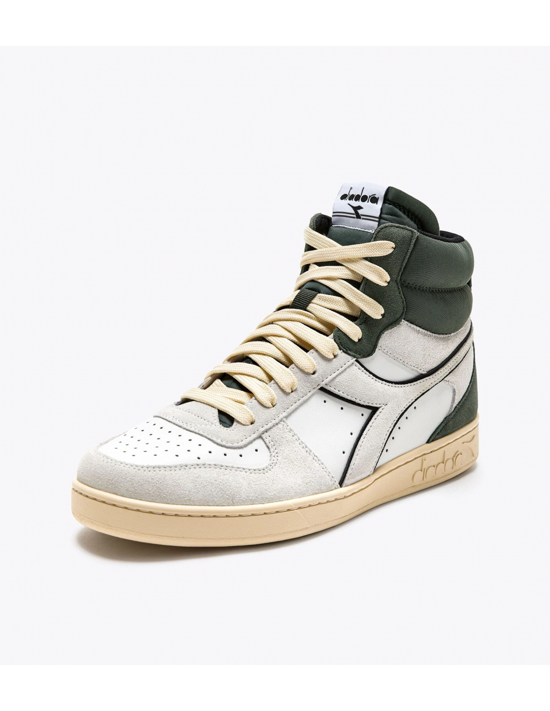 diadora Sneakers Homme Magic Mid Suede Blanc/Vert/Beige