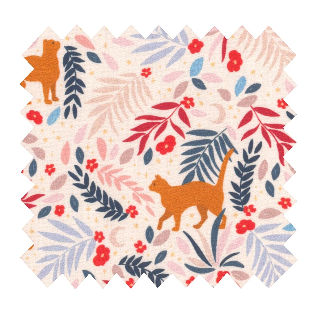 Tissu Coton Au Mètre Ex2309 Felin Roux