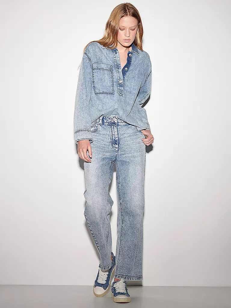 LUISA CERANO Jeansbluse blau