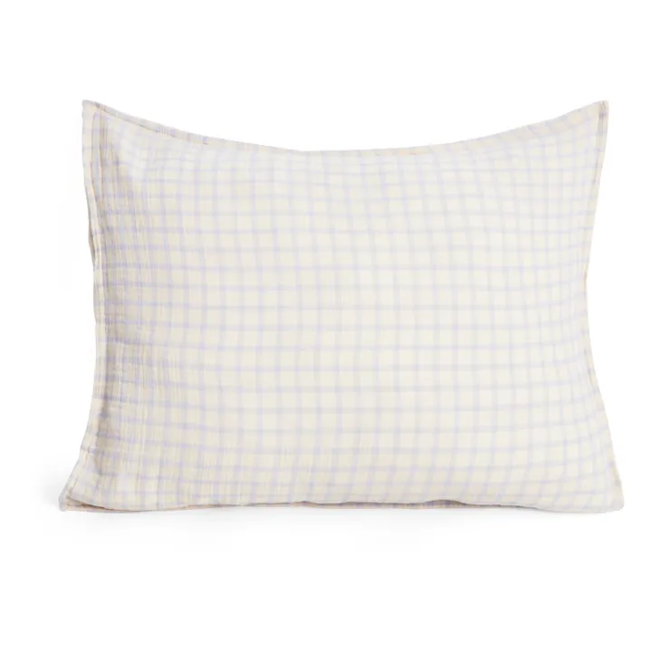 garbo&friends Taie d'oreiller Gingham Sky | Bleu ciel