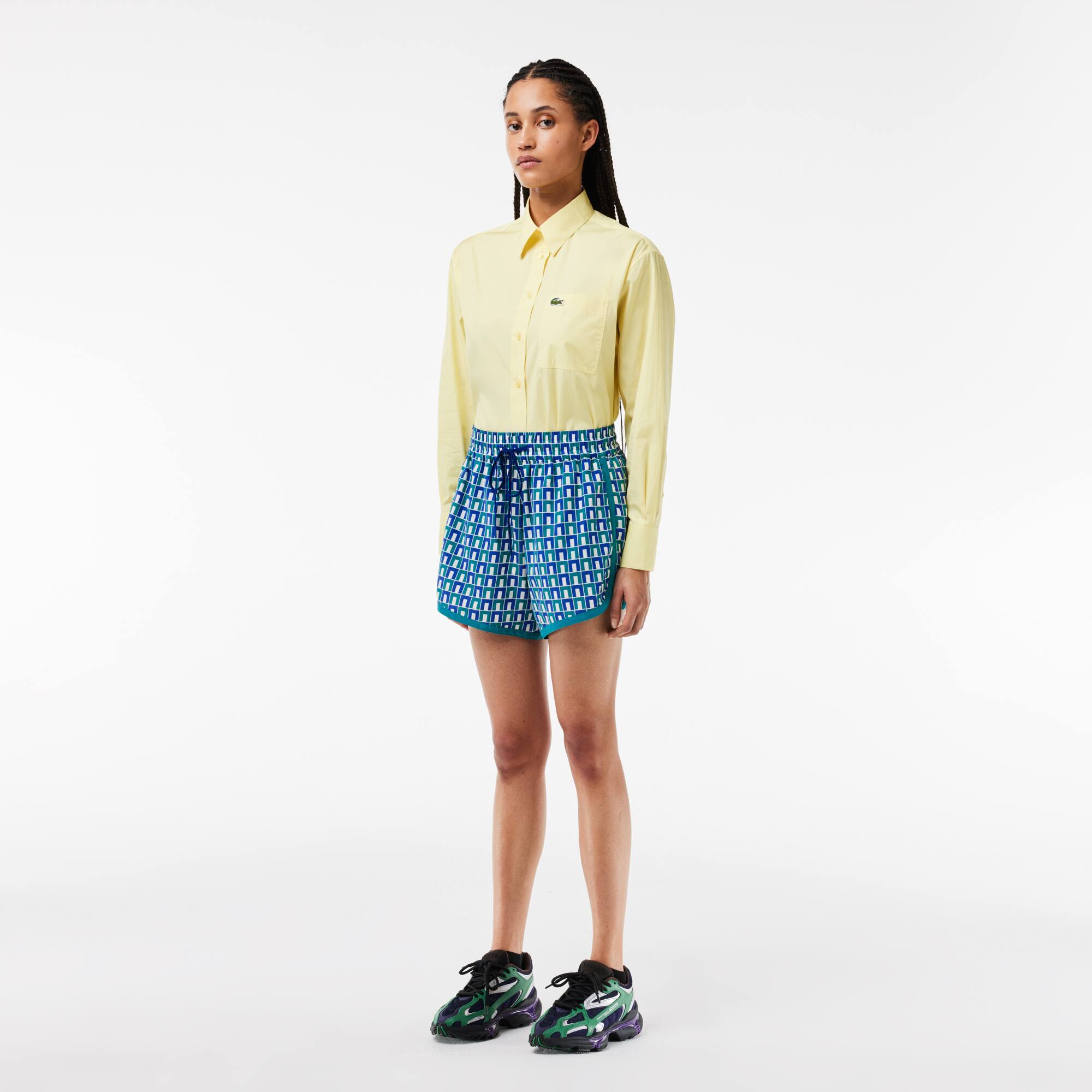 Kurze Bermudas mit grafischem Aufdruck Shorts - Weiss - Lacoste - Damen